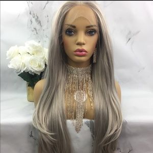 Silver/blonde lace front wig